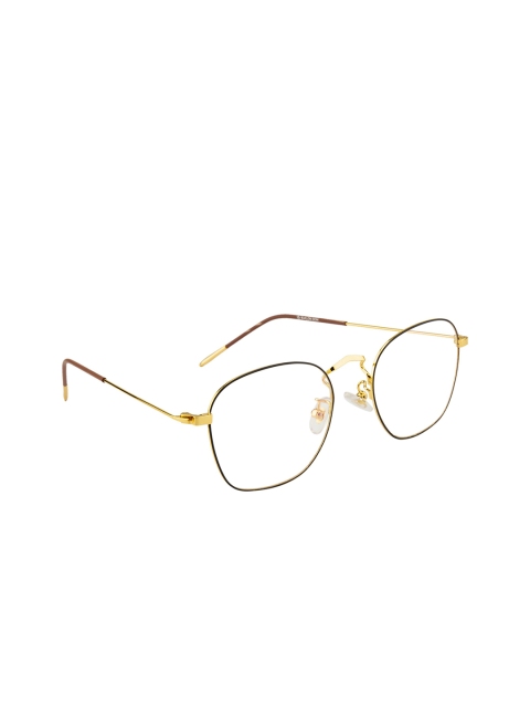

Ted Smith Unisex Gold-Toned & Brown Full Rim Round Frames-TSO-9361_C1-Gold