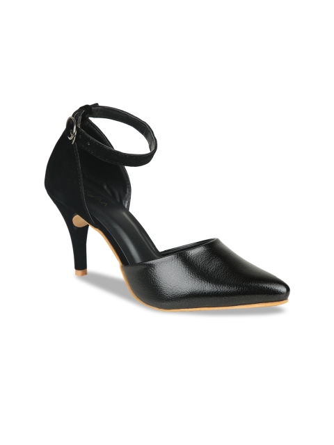 

VALIOSAA Black Stiletto Pumps with Buckles