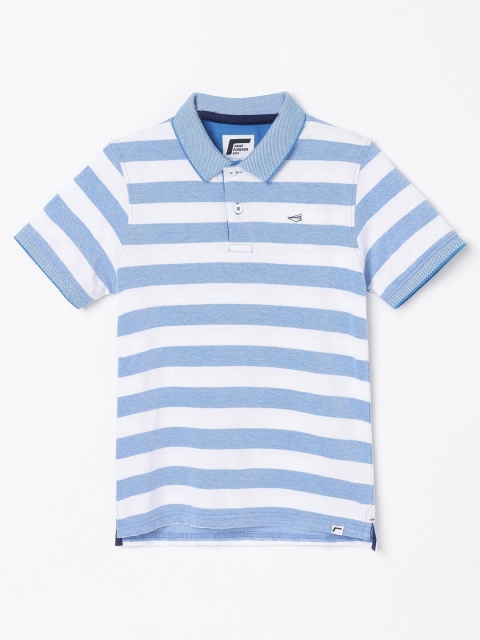 

Fame Forever by Lifestyle Boys Blue Striped Polo Collar T-shirt