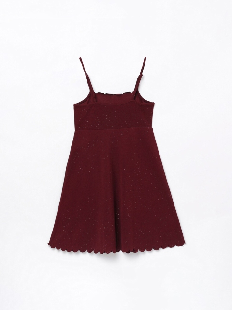 

Fame Forever by Lifestyle Burgundy Printed A-Line Dress