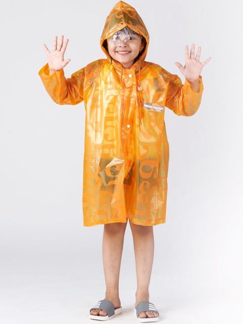 

Zeel Girls Mustard Printed Raincoat