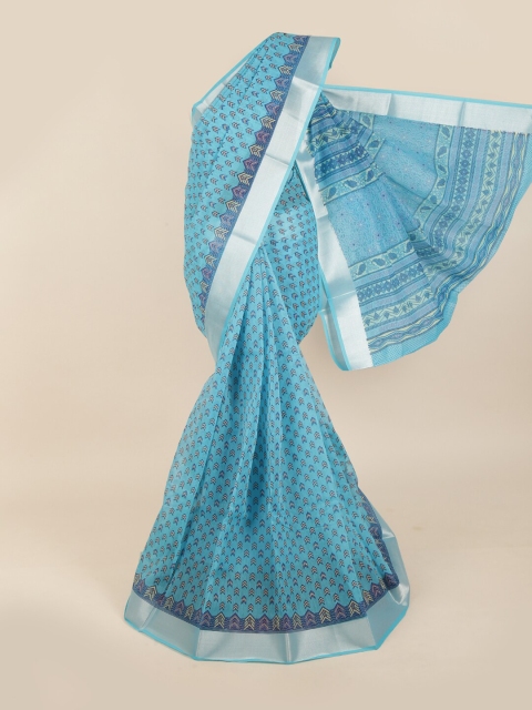 

Pothys Blue Printed Saree