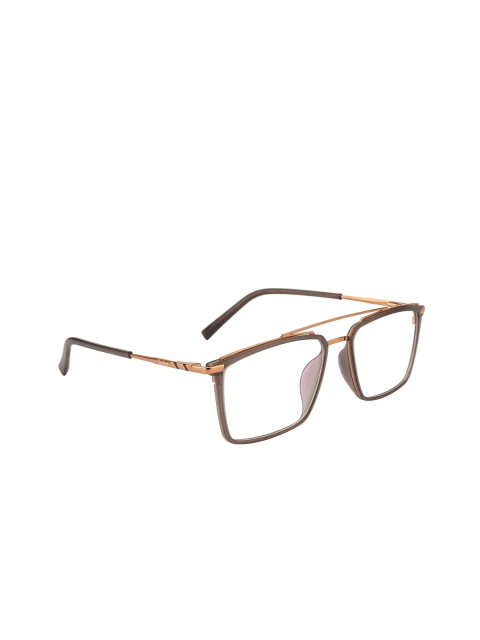 

Ted Smith Unisex Brown & Gold-Toned Full Rim Rectangle Frames