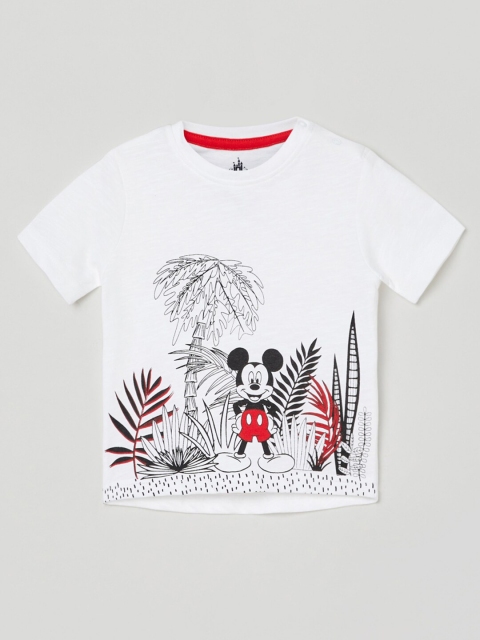 

Juniors by Lifestyle Boys White Mickey Mouse Printed T-shirt