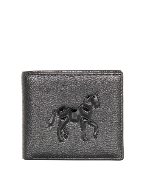 

ESBEDA Men Black Textured PU Two Fold Wallet with RFID