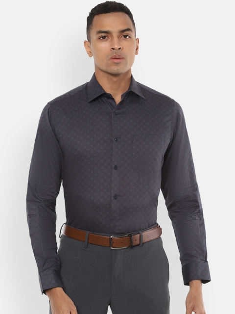 

Van Heusen Men Blue Printed Casual Shirt