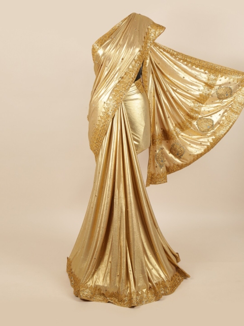 

Pothys Gold Embellished Pure Georgette Saree