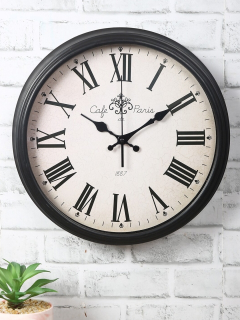 

House Of Accessories Off White & Black Contemporary Wall Clock