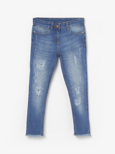 

Fame Forever by Lifestyle Girls Blue Slim Fit Mildly Distressed Light Fade Jeans
