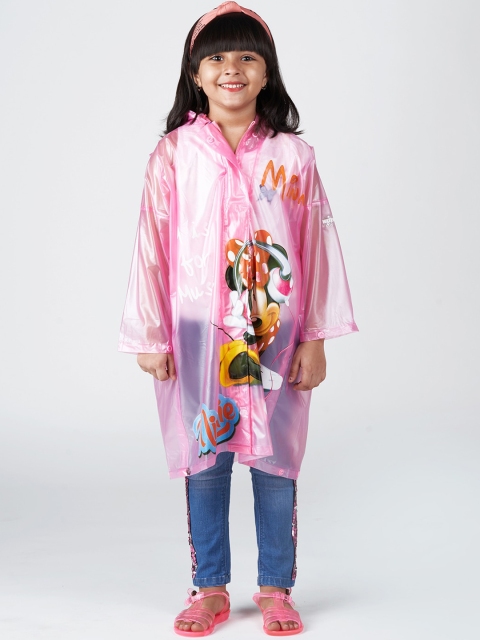 

Zeel Girls Pink & Red Printed Rain Jacket