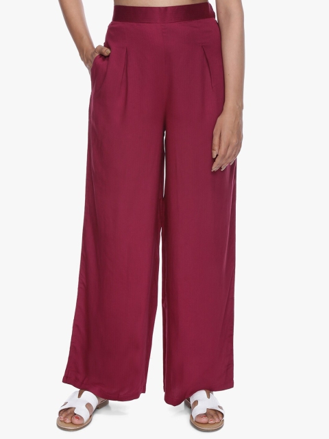

Scarves & Glitters Women Burgundy Palazzos