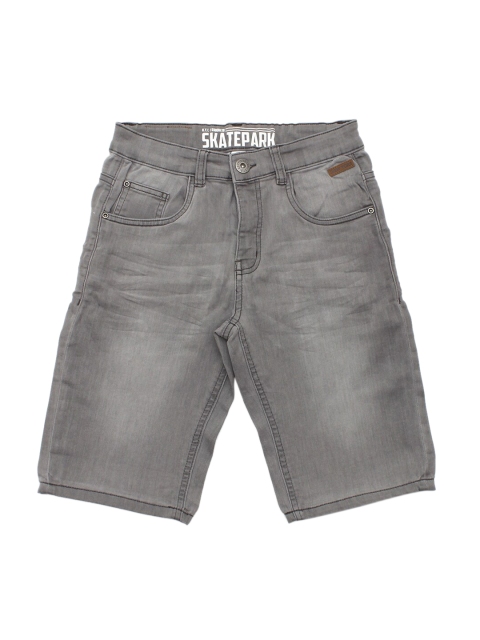 

Lil Lollipop Boys Grey Washed Mid-Rise Denim Shorts