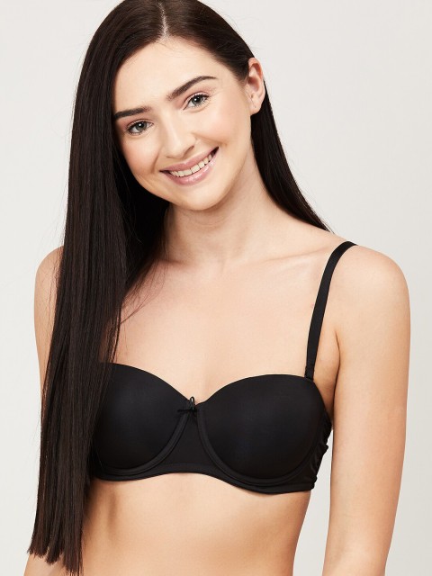 

Ginger by Lifestyle Black Medium Coverage Lightly Padded Balconette Bra - 8903738231406