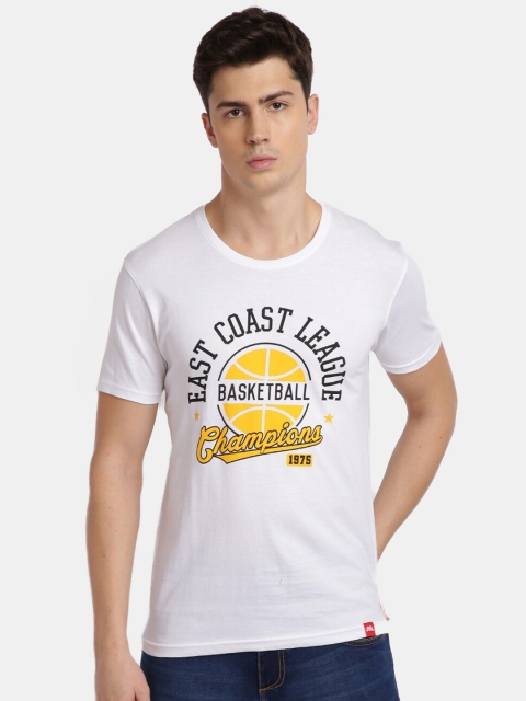 

MASH UNLIMITED Men White Typography Printed Slim Fit T-shirt
