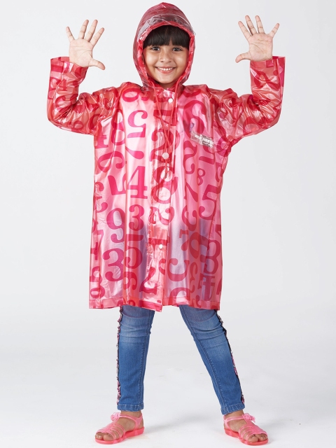 

Zeel Girls Red Printed Raincoat