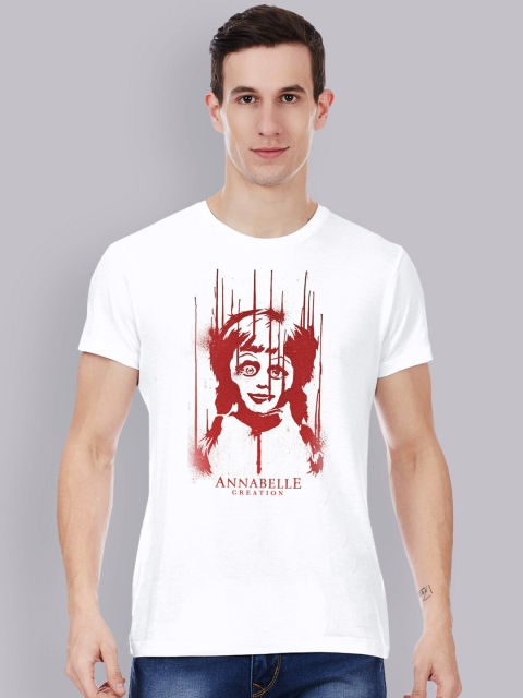 

Free Authority Men White Red Annabelle Printed Pure Cotton T-shirt