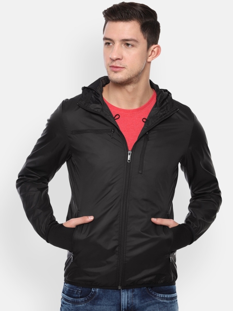 

Van Heusen Sport Men Black Bomber Hooded Jacket