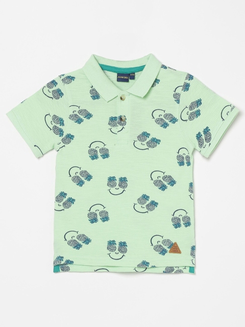 

Juniors by Lifestyle Boys Green Pine Apple Printed Polo Collar T-shirt