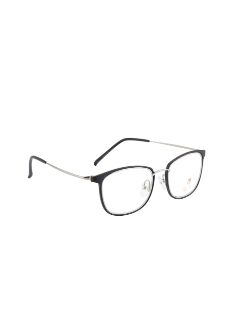 

Ted Smith Unisex Silver-Toned & Black Full Rim Rectangle Frames TSO-TR-9292_C8