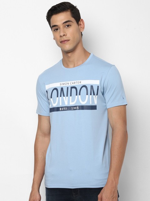 

SIMON CARTER LONDON Men Blue Typography Printed T-shirt