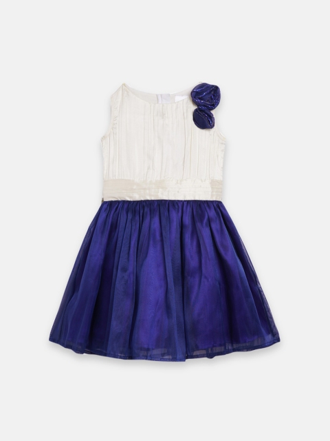 

Butterfly Blush Girls Blue & White Fit & Flare Dress