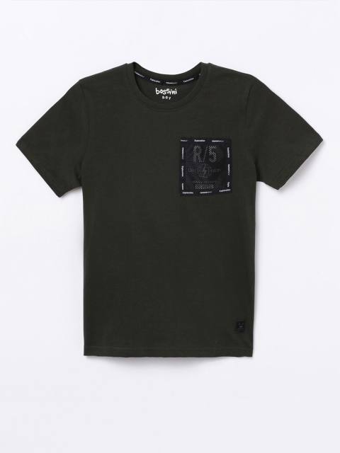 

Bossini Boys Olive Applique Round Neck T-shirt