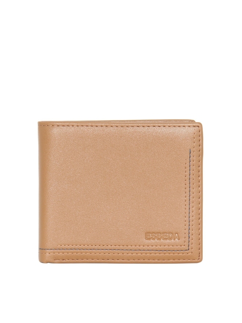 

ESBEDA Men Coffee Brown Solid PU Two Fold Wallet with SIM Card Holder