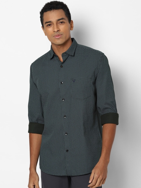 

Allen Solly Men Green Slim Fit Printed Cotton Casual Shirt