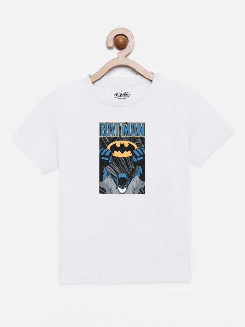

Kids Ville Boys White Batman Printed Cotton Pure Cotton T-shirt
