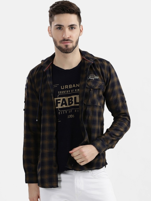 

V2 Value & Variety Men Navy Blue Checked Casual Shirt