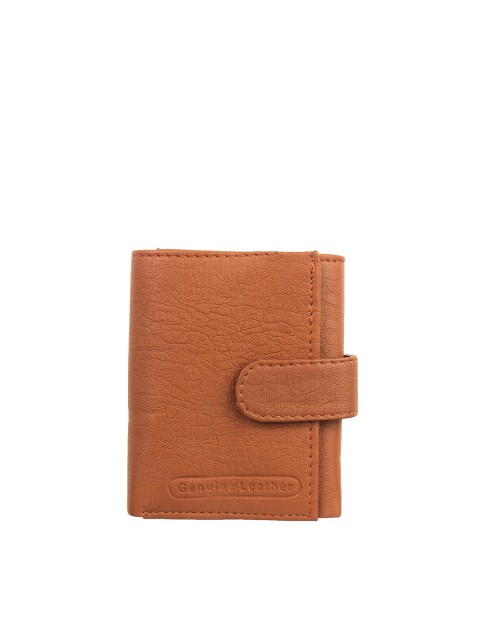 

Swiss Design Men Brown Textured Leather Three Fold Wallet