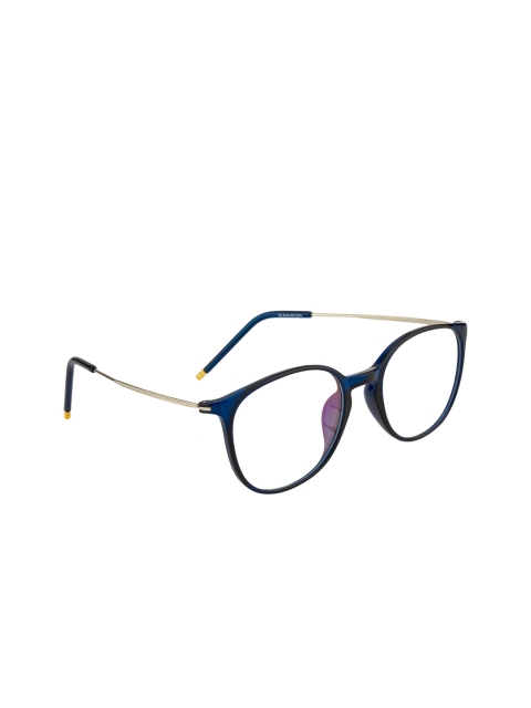 

Ted Smith Unisex Silver-Toned & Blue Full Rim Round Frames TSO-88037_C9-Silver