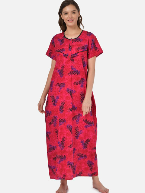 

Klamotten Pink Printed Feeding Maxi Nightdress