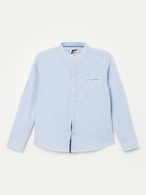 

Fame Forever by Lifestyle Boys Blue Slim Fit Striped Casual Shirt
