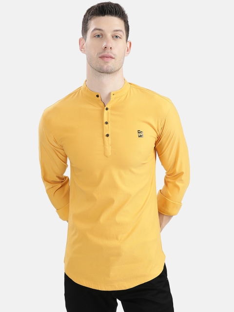 

V2 Value Variety Men Yellow Solid Straight Kurta