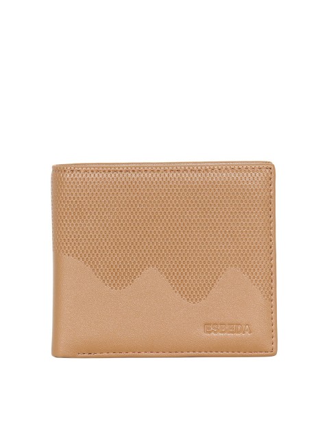 

ESBEDA Men Coffee Brown Solid PU Two Fold Wallet with SIM Card Holder