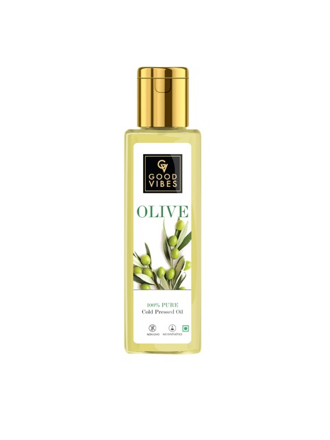 

Good Vibes 100% Pure Olive Carrier Oil Cold Pressed 200 ml, Transparent
