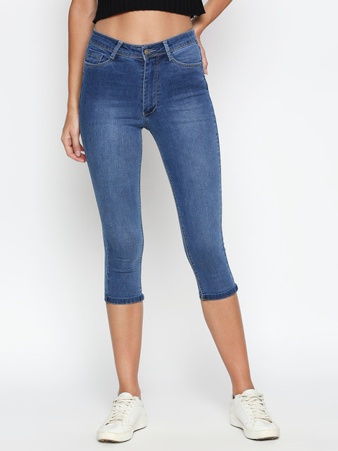 

fungus Women Blue Cotton Capris