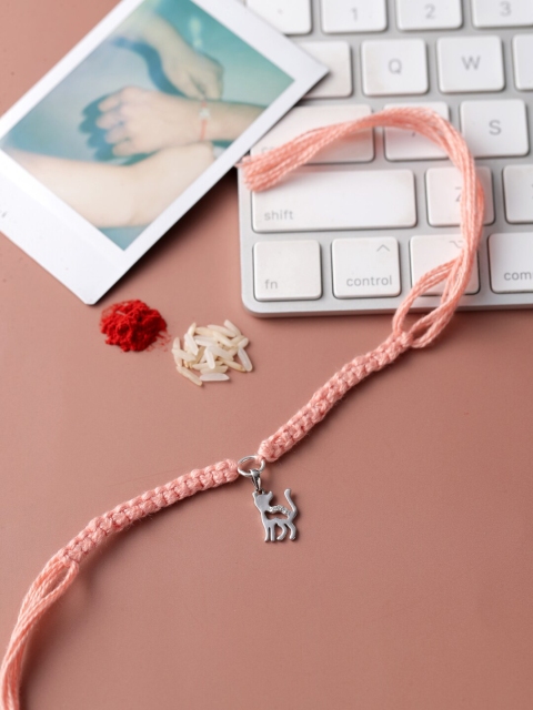 

Adorn By Nikita Rakhi With Sterling Silver Cat Charm