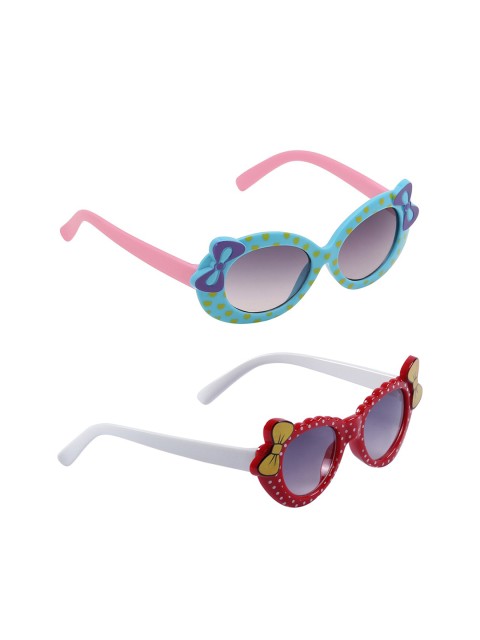 

Olvin Girls Grey Lens & Blue Oval Sunglasses with UV Protected Lens
