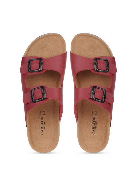 

Carlton London Men Maroon & Beige Comfort Sandals