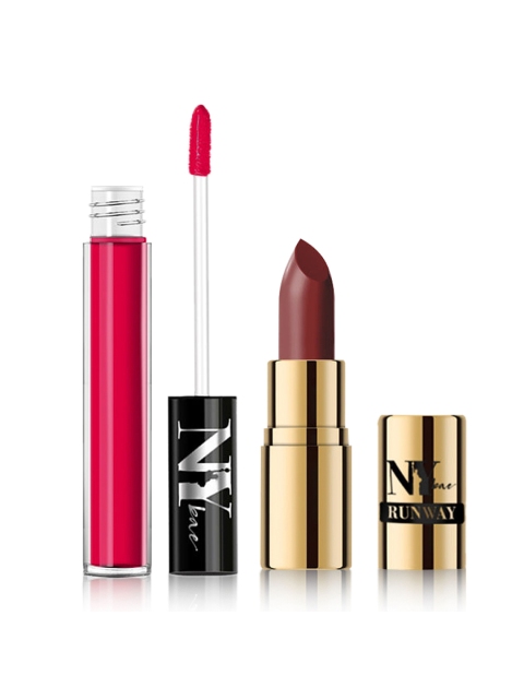 

NY Bae Women Maroon & Pink Pack of 2 Party is On Lipsticks 7.5g