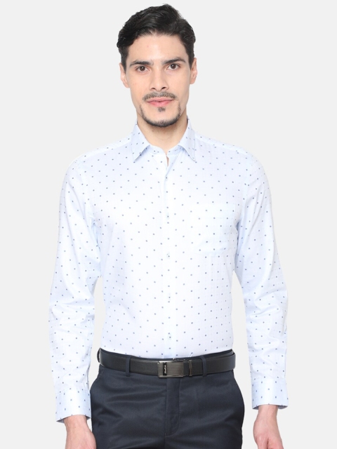 

J Hampstead Men Blue Slim Fit Printed Casual Shirt