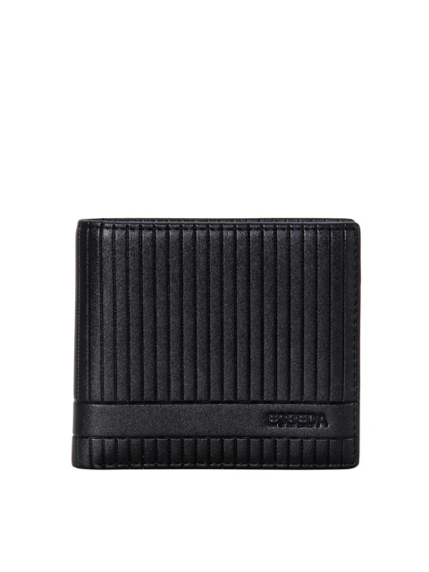 

ESBEDA Men Black Textured PU Two Fold Wallet with RFID