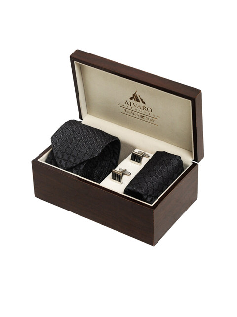 

Alvaro Castagnino Men Grey & Silver-Toned Accessory Gift Set
