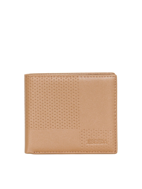 

ESBEDA Men Coffee Brown Textured PU RFID Two Fold Wallet with SIM Card Holder