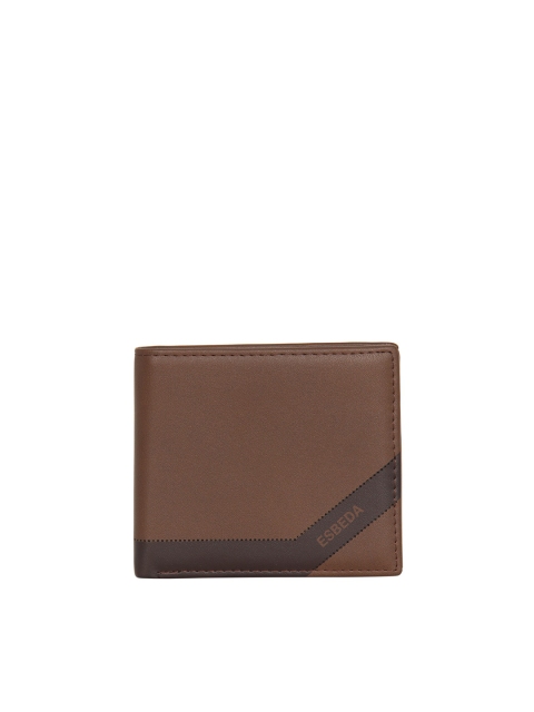 

ESBEDA Men Brown Solid PU Two Fold Wallet with SIM Card Holder