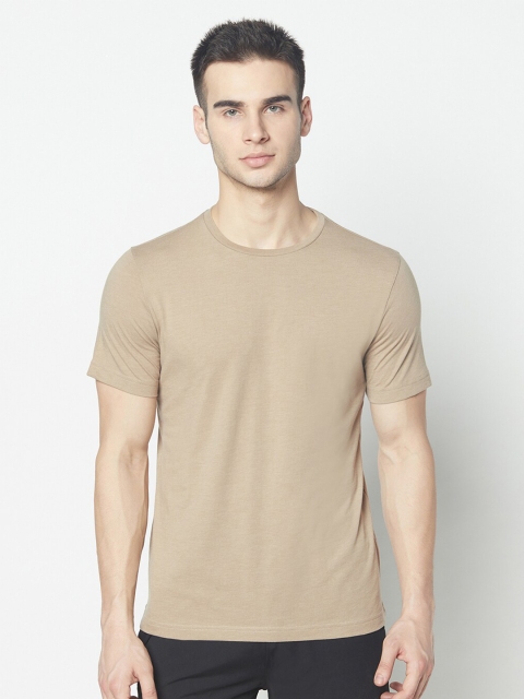 

PICOT Men Khaki Round-Neck T-shirt