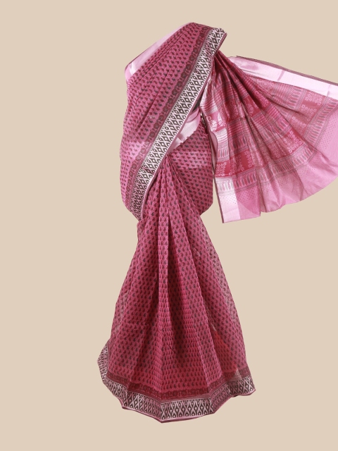 

Pothys Pink & Green Paisley Saree