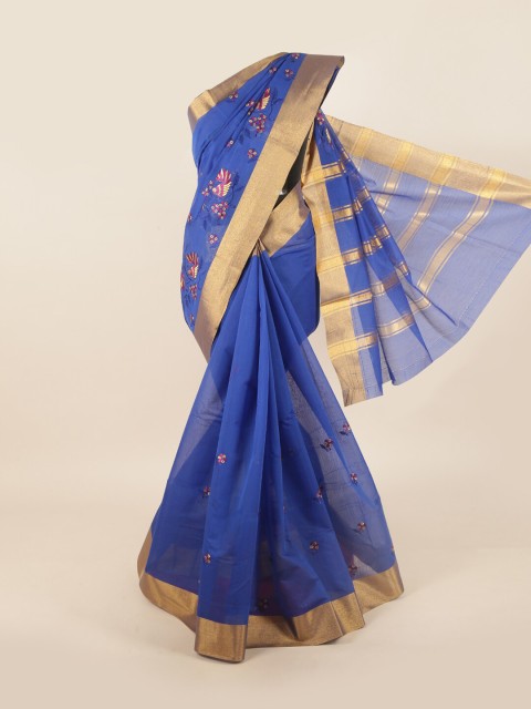 

Pothys Blue Ethnic Motifs Saree